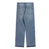 Men's Jeans Men's Men Stars Colorblock Ripped Women Couple Baggy Casual Washed Straight Trousers Harajuku Retro Denim Wide Leg Pants