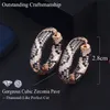 TREEGRACHS Luxury Leopard Round Circle Hoop Earrings for Women Multicolor Cubic Zirconia Dubai Gold Color Wedding Jewelry ER5991690396