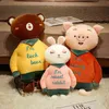 1Pc 5580Cm Cartoon Kaninchen Teddybär Schwein Plüsch Spielzeug Gefüllte Weiche Tier Kissen Nette Puppen Geburtstag Weihnachten Geschenk für Baby J220729