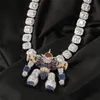 Cartoon karakter hanger koper micro verharde zirkoon 3D-robot hanger ketting voor mannen vrouwen