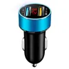 الشاحن السريع السريع منافذ مزدوجة QC3.0 2.4A LED LED Digital Daction Carcher Charger Adapter للهاتف