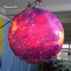 Large LED Inflatable Planet Party Balloon Blower And Light Inside Hanging/Ground Printing Ball For Fashion Stage Show