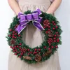 Decorative Flowers & Wreaths 40cm Pine Needles Christmas Wreath Floral Hoop For Home Door Hanging Ornament Wedding Decoration 2022 Happy Yea