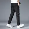 Pantalones informales delgados de verano Hombres 4 Colors Estilo de estilo clásico Moda Fit Slim Algodón de algodón Sólido Solides 38 220705