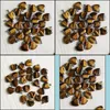 Pendant Necklaces Pendants Jewelry Natural Stone 50Pcs Tiger Eye Necklace Supplies Crystal Heart Diy Charms For Je Dhdgg