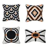 Boho Ethnic Style Woven Tufted Throw Pillow Case 3D Embroidery Black Orange Geometric Pattern Decorative Cushion Cover f CX220331251D