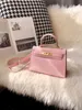 22SS Designer Classic Herme Bags Kellys's bag female leather small messenger ig feeling pink ome cowide Mini s ALTE