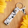 Keychains Leopard Leather Genuine Oxhead Handle for Women Key Ring Acessors Party GiftKeyChains Fier22