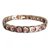 Rose Gold Magnet Mineral Stone Titanium Bio Blue Diamond Lady Germanium Energy Bracelet met Oppbag