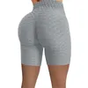 Hög midja sexig aktiva shorts för kvinnor sömlösa leggings skjuter upp fitness som kör elastisk jacquard yoga byxor capris