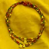 Colliers de perles de rocaille de verre coloré de perles naturelles ornées de lettres personnalisées à la mode pour dame partychokers