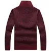 Autumn Men Knitted Sweater Solid Long Sleeves Colt Sweaters Half Zipper Thick Warm Fleece Jacket L220801