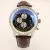 46 مم الساعات ذات الجودة الجديدة B06 B01 Navitimer chronograph Movement Movement Quartz Dial Men Men Wather Leather Strap Fluping Clasp Hanswatches