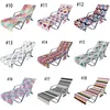 Strandstoelbedekking met zijvak Kleurrijke chaise lounge handdoek dekt draagbare riem strand handdoeken dubbellaagse dikke deken