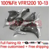 Injektionskropp för Honda VFR1200F Crosstourer VFR 1200 RR CC F 10-13 15NO.9 VFR1200X VFR-1200 VFR1200 10 11 12 13 VFR1200RR 2010 2011 2012 2013 OEM FAIRING GLOSSY GRÅ