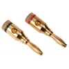 Autres accessoires d'éclairage 2pcs Banana plaqué or Plugs Musical Audio Enceintes de haut-parleurs Connecteurs de câble