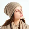 Beanie/Skull Caps 2022 Inverno versione coreana di cappelli freddi di lana da donna da uomo caldo puro cashmere adatto per testa grande lavorata a maglia Delm22