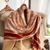 Scarves 2022 Fashion 90cm Large Square Scarf Satin Headscarf Ladies Printed Silk Shawl Wholesale hand-rolled edge twill shawls