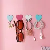 Hooks Rails 1st Iron Wall Mounted Heart Shaped Adhesive Hangers Coat Hook Traceless Hanger Key Decorative for Home Deckhooks