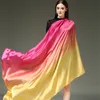 Runmeifa Summer Gradient Silk Scali for Women/Ladies Fashion Długie szale i okłady szaliki Foulard Soie 190*110 cm 220516