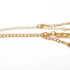 Sautoirs cubain lien chaîne collier ras du cou Punk multicouche cadenas clé Long pendentif pour les femmes couleur or collier bijoux
