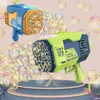 New Kids Gatling Bubble Gun juguete 132 hoyos Máquina eléctrica de burbujas automáticas de jabón de verano para jabón al aire libre Juguetes Y220725