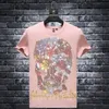 Men's T-Shirts Plus Size 7XL 2022 Skulls T Shirts Mens Fashion Streetwear O Neck Short Sleeve Colorful Rhinestones Men Summer Clothes