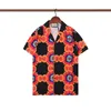 22SS Luxury Designer Shirts Men's Fashion Tiger Letter V Silk Bowling Shirt Casual Shirts Men Slim Fit Short Sleeve Dress Tee M-3XL