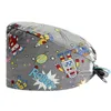 Cartoon Pattern Medical Scrub Hat Hospital Doctor Work Caps Health Worker Cap Pet Clinic Nurse Beautician Nursing Hats