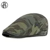 FS Army Green Camouflage Beret Cap Мужчины Женщины Сплошные Береты Slouchy Hat Peaky Blinder Flat Caps Cacquette Gorras Hats J220722