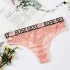 3pcs Julexy Sexy Hollow Out women panties Lace letters thong woman S M L XL XXL plus size panties cotton underwear 220422