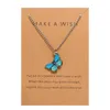 Naszyjnik Koreański Moda Blue Butterfly Choker Kobiety Wisiorek Neck Chain Card Przyjaźń Biżuteria Party Girls Gifts