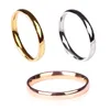 3mm popular arco interno e externo anel de aço inoxidável elegante simples anel suave mix 6 a 11 50 tamanhos