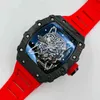 Relógios Designer de relógios Designer de luxo Mechanical Watch Richa Milles Importado Original Grãos Fibra de Carbono Movimento Automático Limited