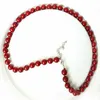 8mm Genuine Coral Red Round South Sea Shell Pearl Beads Necklace 18"