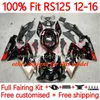 Cuerpos de inyección para Aprilia RS4 RS-125 RSV RS 125 R RR 125RR 12-16 157No.87 RSV-125 RSV125 2012 2013 2014 2015 2016 RSV125RR RS125 12 13 14 15 16 Kit de carenados negro rojo