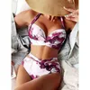 Riseado Push Up Bikini Taille Haute Maillots De Bain Twist Maillots De Bain Femmes 2022 Solide Biquini Halter Maillot De Bain Femmes Découpé Vêtements De Plage Y220420