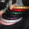 Cubiertas del volante Cristal Bling Accesorios para el automóvil Cubierta del volante de goma Decoración interior del automóvil Látex Plásticos Mujeres Dirección