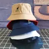 Basker Kangol Cotton Bucket Hats Women Kangaroo broderi Street Fishing Unisex Fashion Sun Protection Basin Flat Top Hatsberets1958847