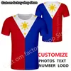 Филиппины Печать название футболка DIY Филиппинская нация Флаг Республики Филипинас П О Джерси ПА СПОРТА
