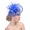 Berets Lady Fedoras Hat Girls Linen Cap Female British Style Hair Accessories Bridal Headwear Clip Banquet B-8291Berets BeretsBerets