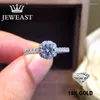 クラスターリングナチュラルダイヤモンド18Kゴールドピュアリング美しい宝石良い高級トレンディなクラシックパーティーファインジュエリー販売2022 EDWI22