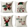 Travesseiro de travesseiro travesseiro de presente de natal vermelho verde padrão sofá de treliça Cushion Decoração de linho de linho 45 45cm 220714