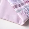 1pc Square Plaid Stripe Handkerchiefs Men Classic Vintage Pocket Cotton Towel For Wedding Party 38 38cm Random Color