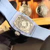 시계 손목 시계 디자이너 럭셔리 기계식 시계 Richa Milles Wristwatch Business Leisure RM07-01 완전 자동 기계식 블루 세람