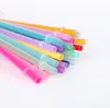 transparent Drinking Straws clear wrapped hard reusable logo plastic disposable Universal for juice party birthday party