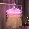 Hängare rack kläder hushållsorganisation hem trädgård kreativ led klädhängare neon ljus ins lampa förslag romantisk bröllopsklänning d