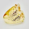Pierścienie klastra Kreatywny projekt Hip Hop styl złoty kolor dolar logo metalowy pierścień modny męski biżuteria rockowa impreza