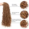 Wavy Faux Locs Crochet Hair With Curly Ends Goddess Faux Locks Crochet Synthetic Braiding Hair For Black Women