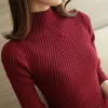 Turtleneck Sweater Women Fashion Spring Stretch Tops 14 Color Knit Pullovers Long Sleeve Basic Jumper Jumper 220810